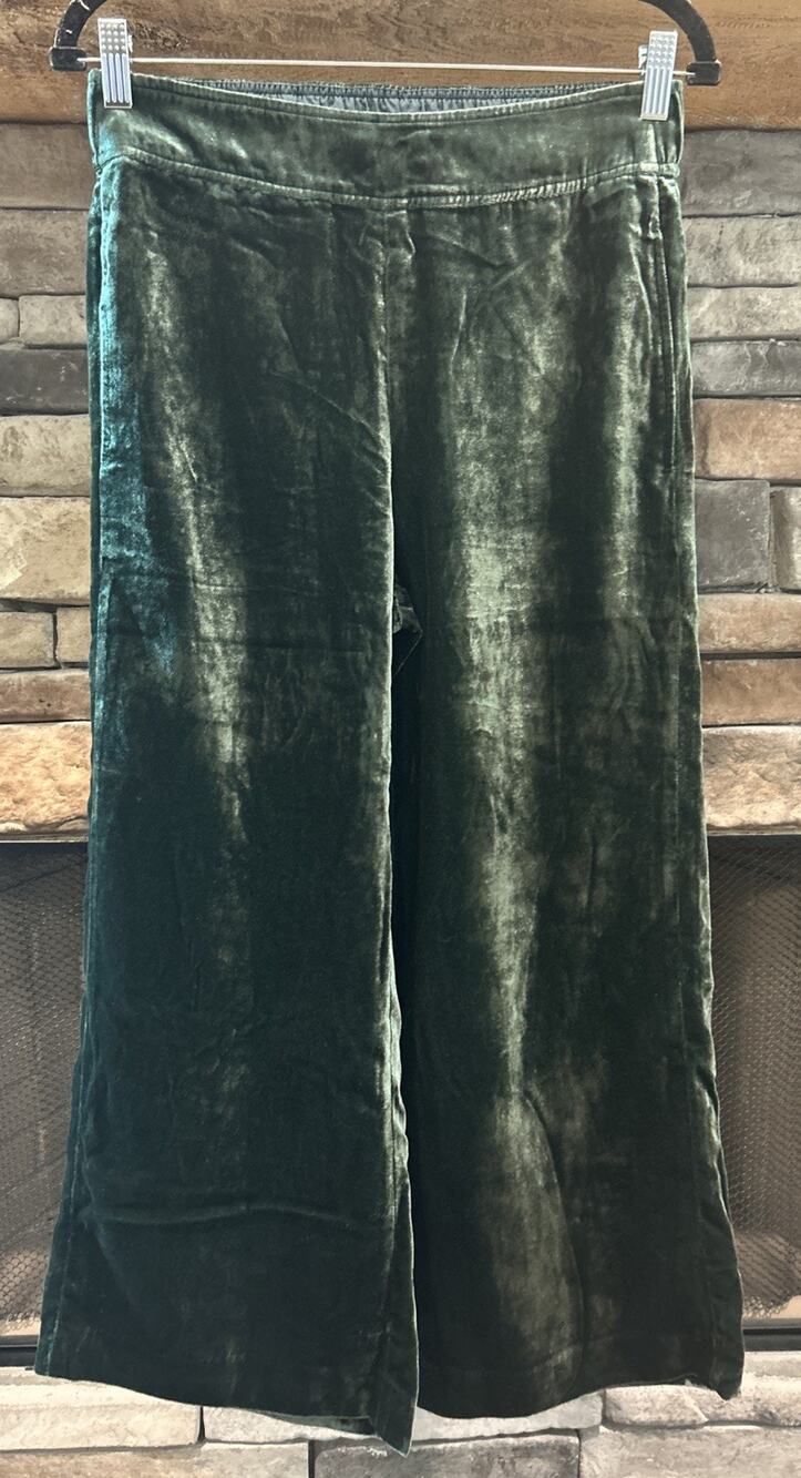 Women’s MADEWELL Green Velvet Pull On HUSTON Pants Size S NWT *A6